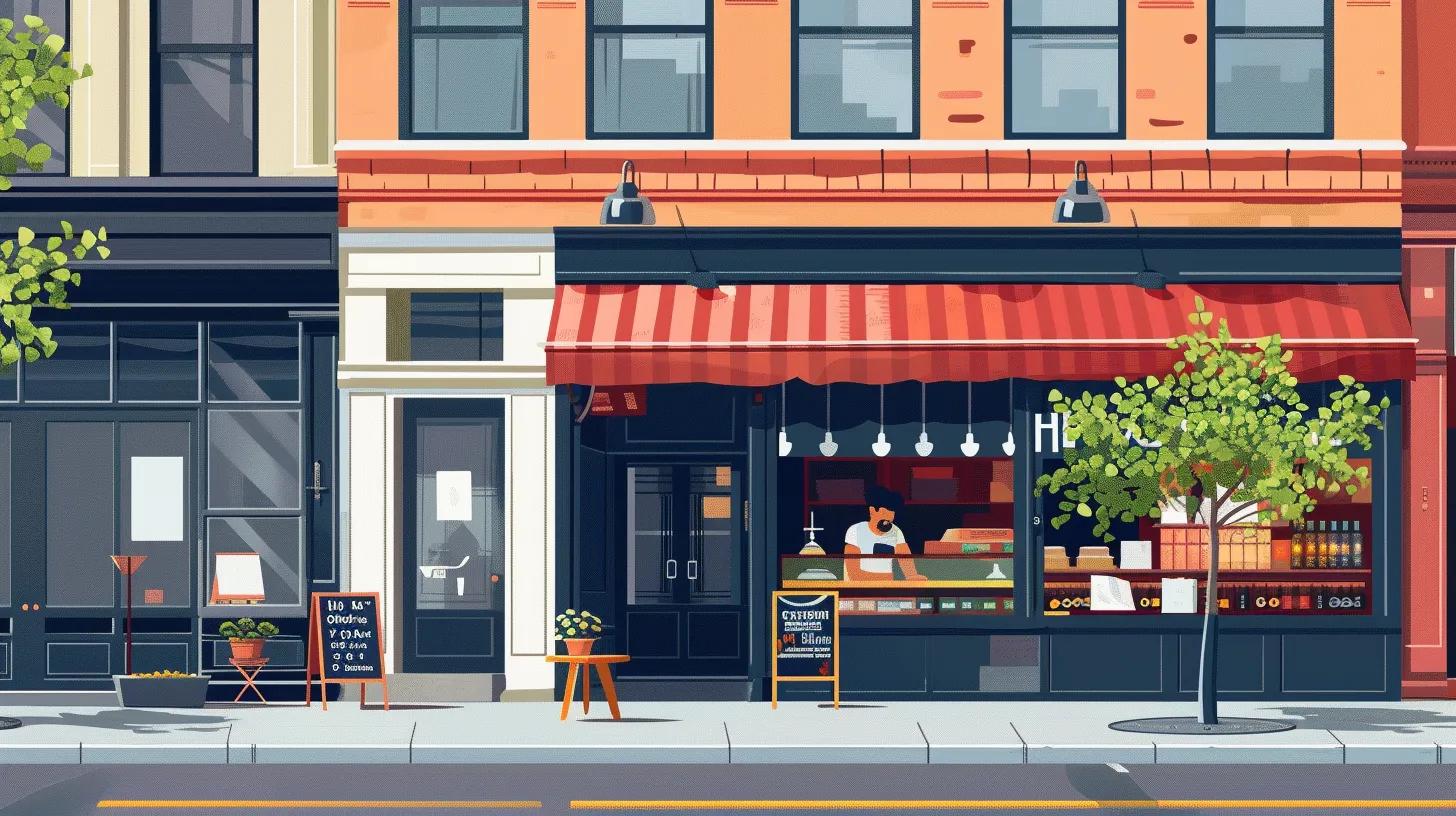 Local business storefront with customers, highlighting the importance of local SEO