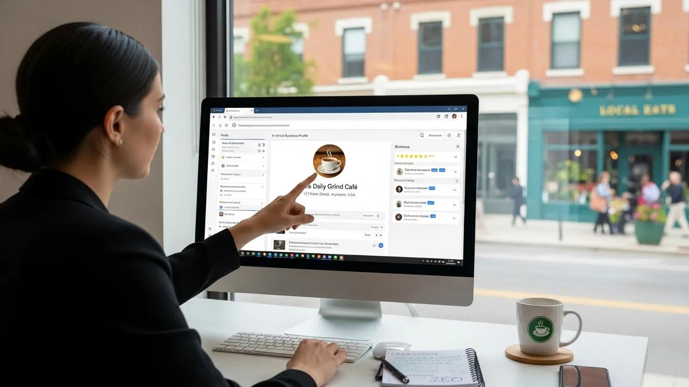 Digital marketing expert optimizing a Google Business Profile for local SEO