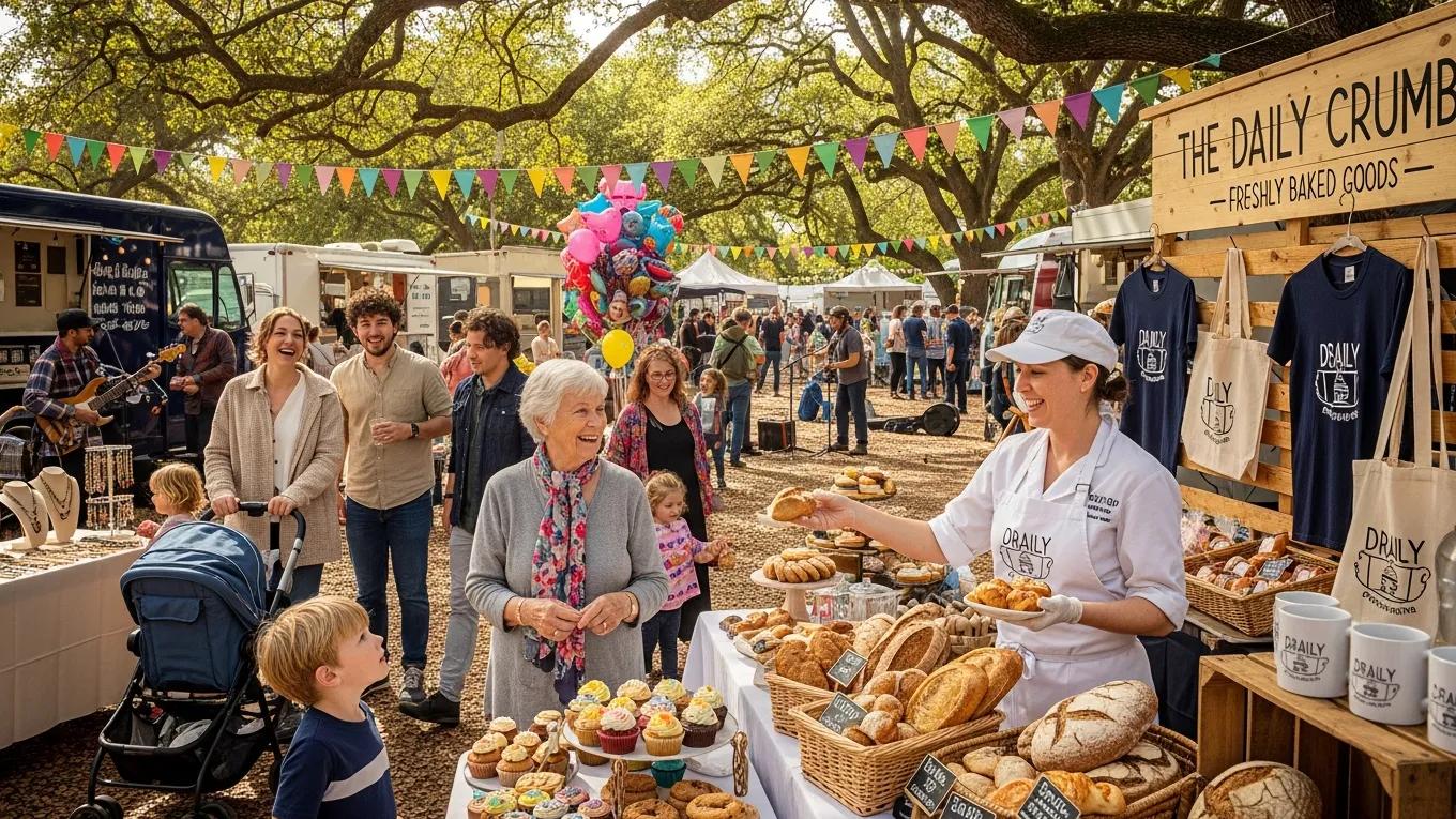 Local business participating in a community event, fostering engagement and brand loyalty