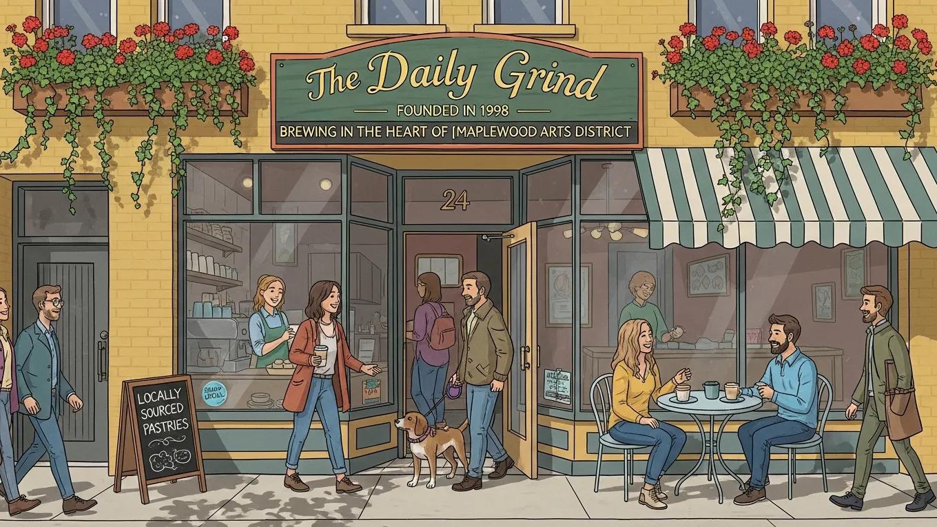 Local coffee shop bustling with customers, illustrating the importance of local SEO optimization