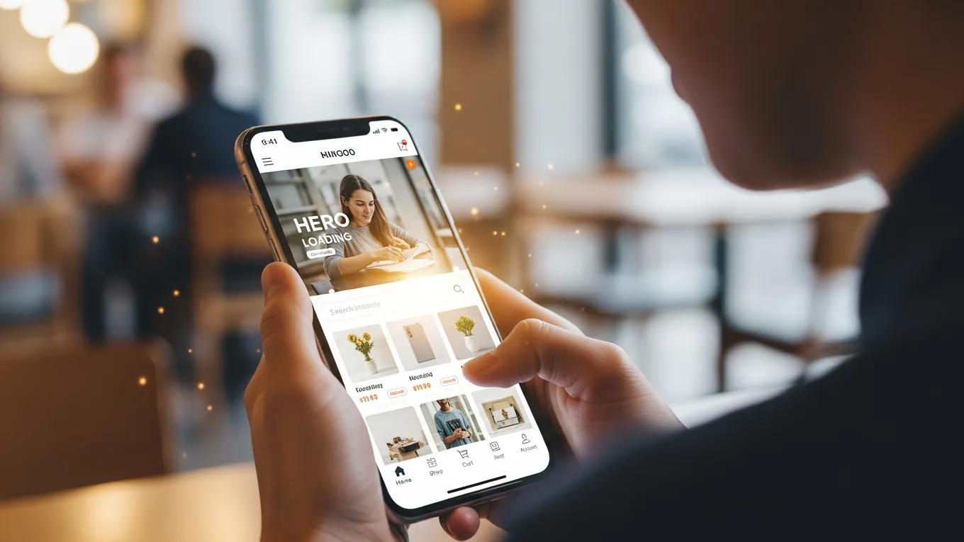 Person browsing a mobile-optimized website on a smartphone