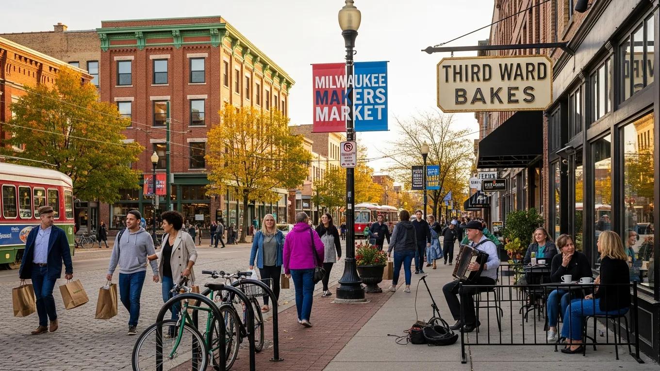 Vibrant Milwaukee street scene illustrating local culture and keyword relevance
